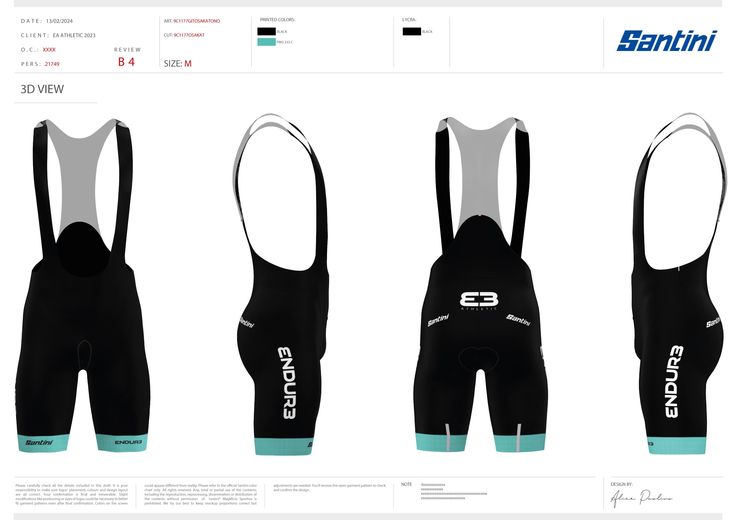 E3 Bibs Black/Celeste